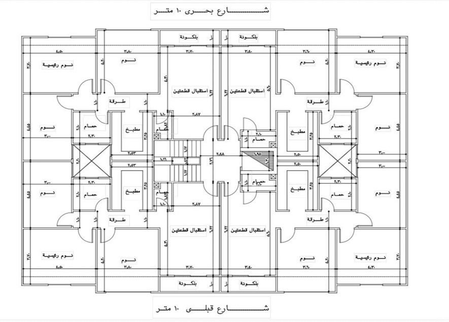 الرسم المعماري لـ عمارة العزيز